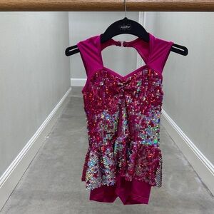 Weissman Fuchsia Sequin Kids Dance Costume